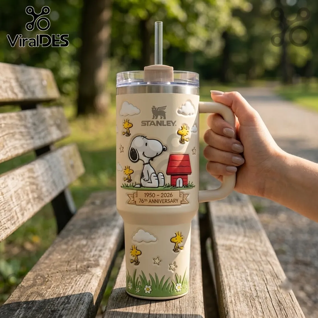 Snoopy x Stanley 76th Anniversary Cream 40oz Tumbler Snoopy x Stanley 76th Anniversary Cream 40oz Tumbler