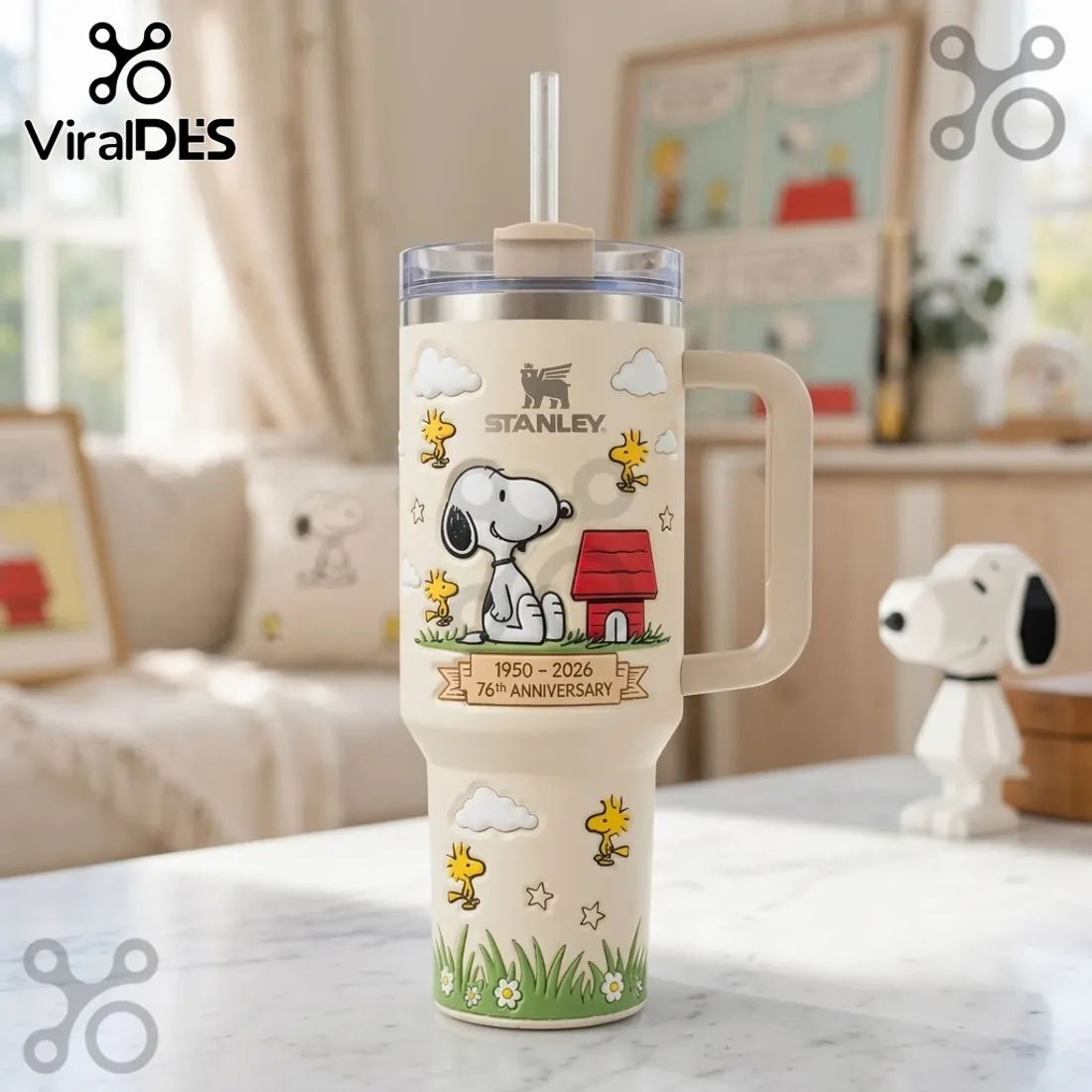 Snoopy x Stanley 76th Anniversary Cream 40oz Tumbler Snoopy x Stanley 76th Anniversary Cream 40oz Tumbler