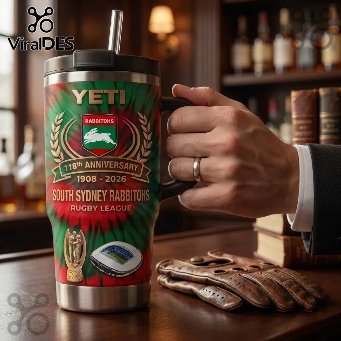 South Sydney Rabbitohs 118th Anniversary 40oz Tumbler South Sydney Rabbitohs 118th Anniversary 40oz Tumbler
