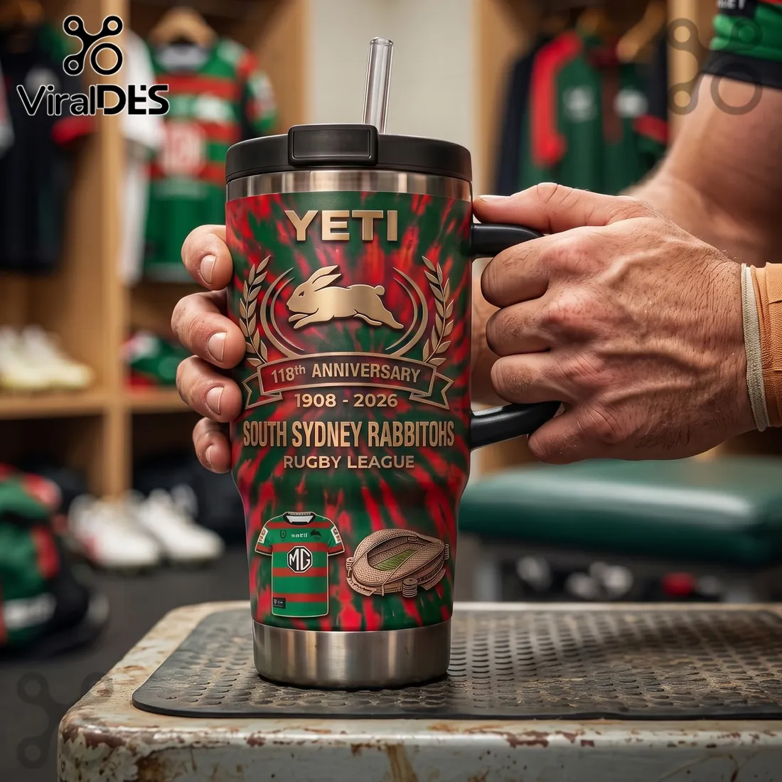 South Sydney Rabbitohs 118th Anniversary Stanley Tumbler South Sydney Rabbitohs 118th Anniversary Stanley Tumbler