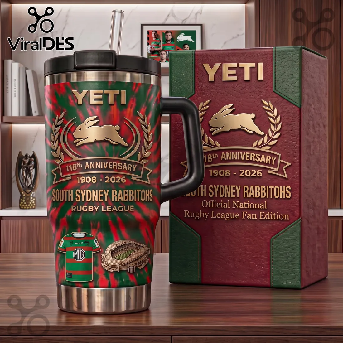 South Sydney Rabbitohs 118th Anniversary Stanley Tumbler South Sydney Rabbitohs 118th Anniversary Stanley Tumbler