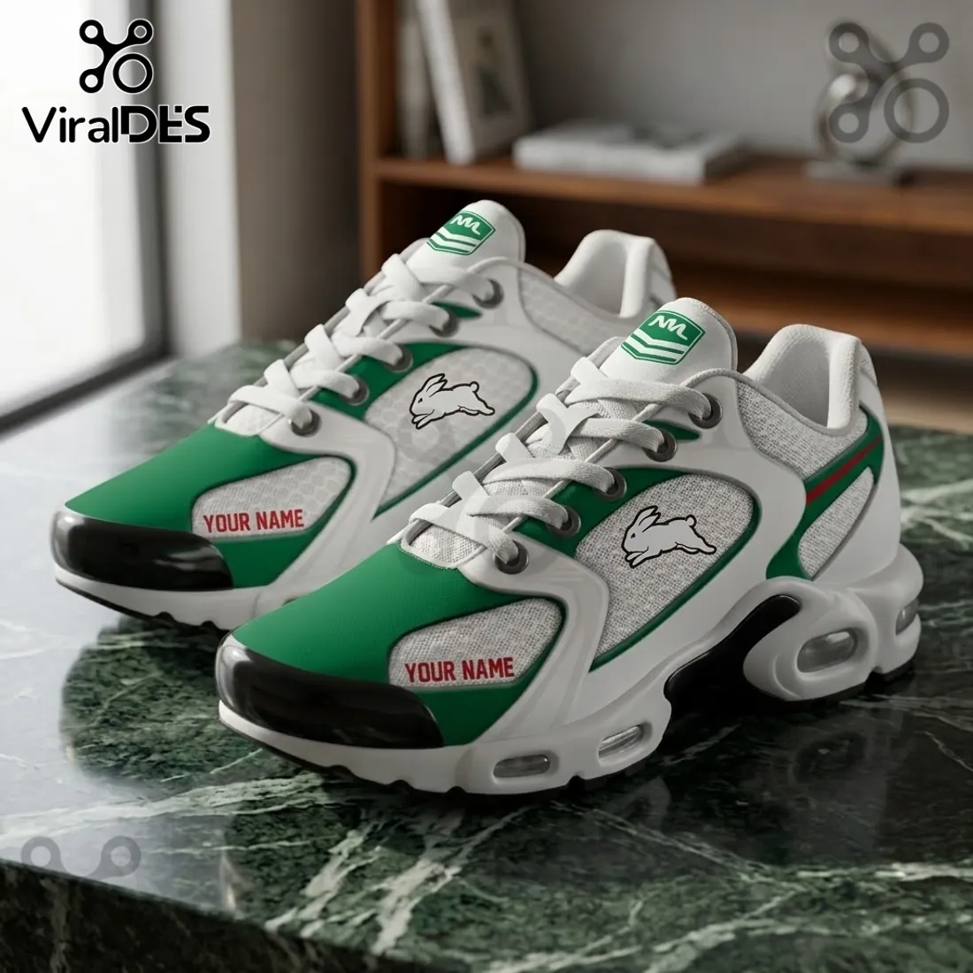 South Sydney Rabbitohs Green White Air Max Plus Sneakers South Sydney Rabbitohs Green White Air Max Plus Sneakers