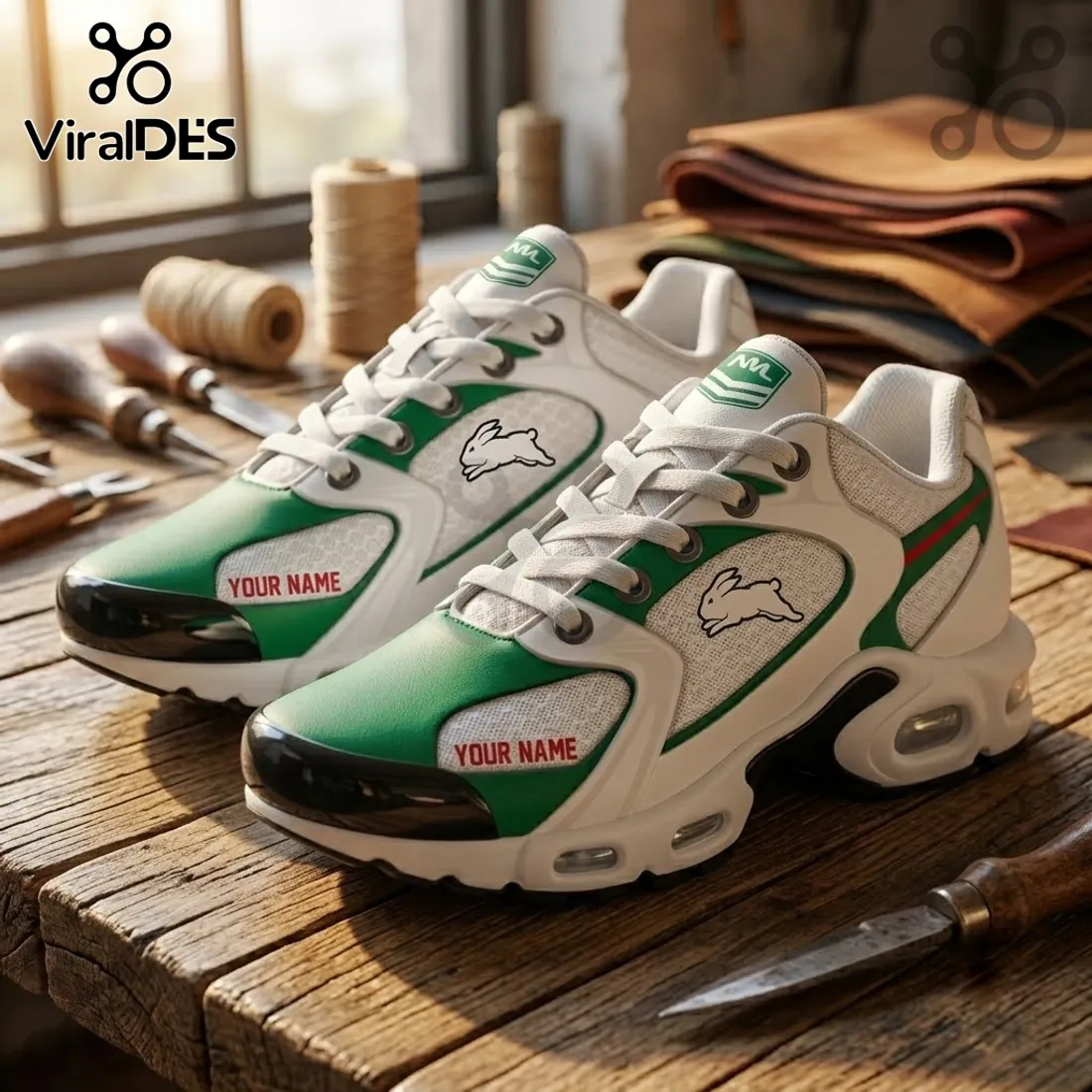 South Sydney Rabbitohs Green White Air Max Plus Sneakers South Sydney Rabbitohs Green White Air Max Plus Sneakers