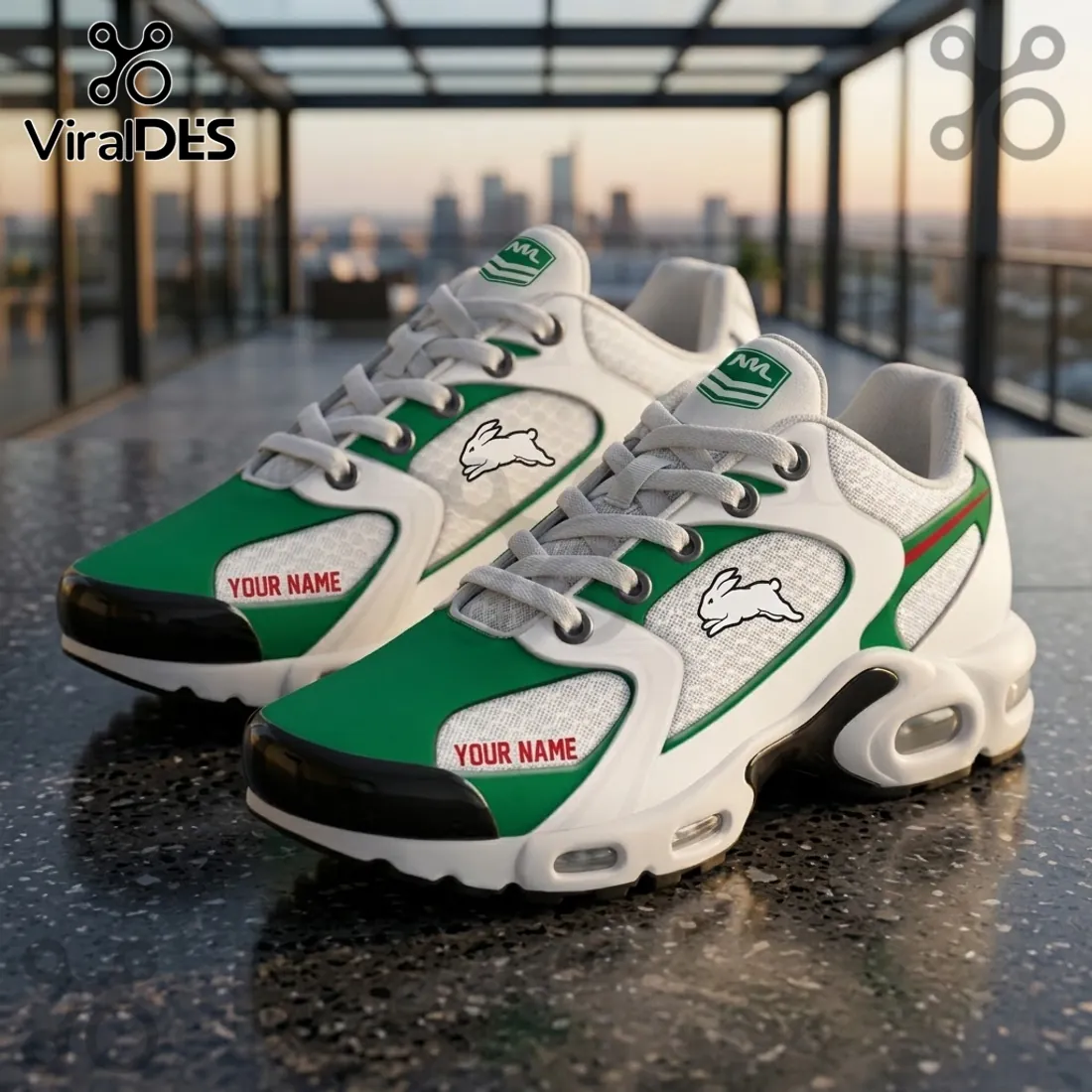 South Sydney Rabbitohs Green White Air Max Plus Sneakers South Sydney Rabbitohs Green White Air Max Plus Sneakers