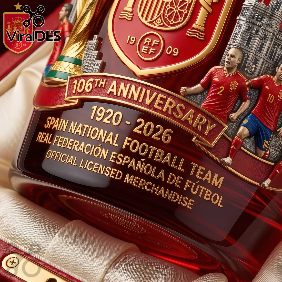 Spain 106th Anniversary Embossed Glass Tumbler Spain 106th Anniversary Embossed Glass Tumbler