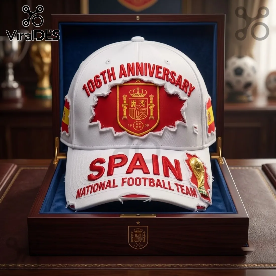 Spain National Football Team 106th Anniversary White Cap Spain National Football Team 106th Anniversary White Cap