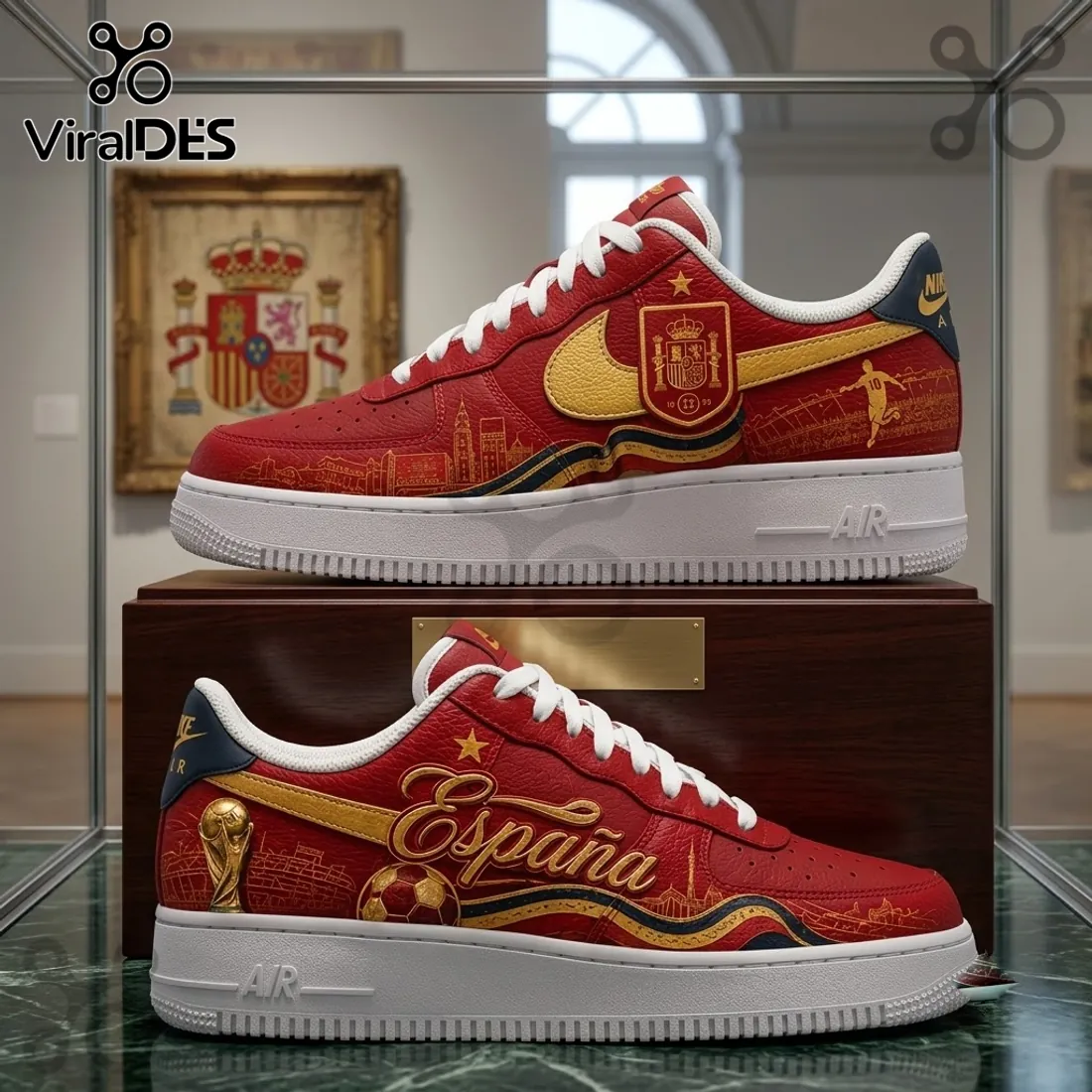 Spain National Football Team Custom AF1 Sneakers Spain National Football Team Custom AF1 Sneakers