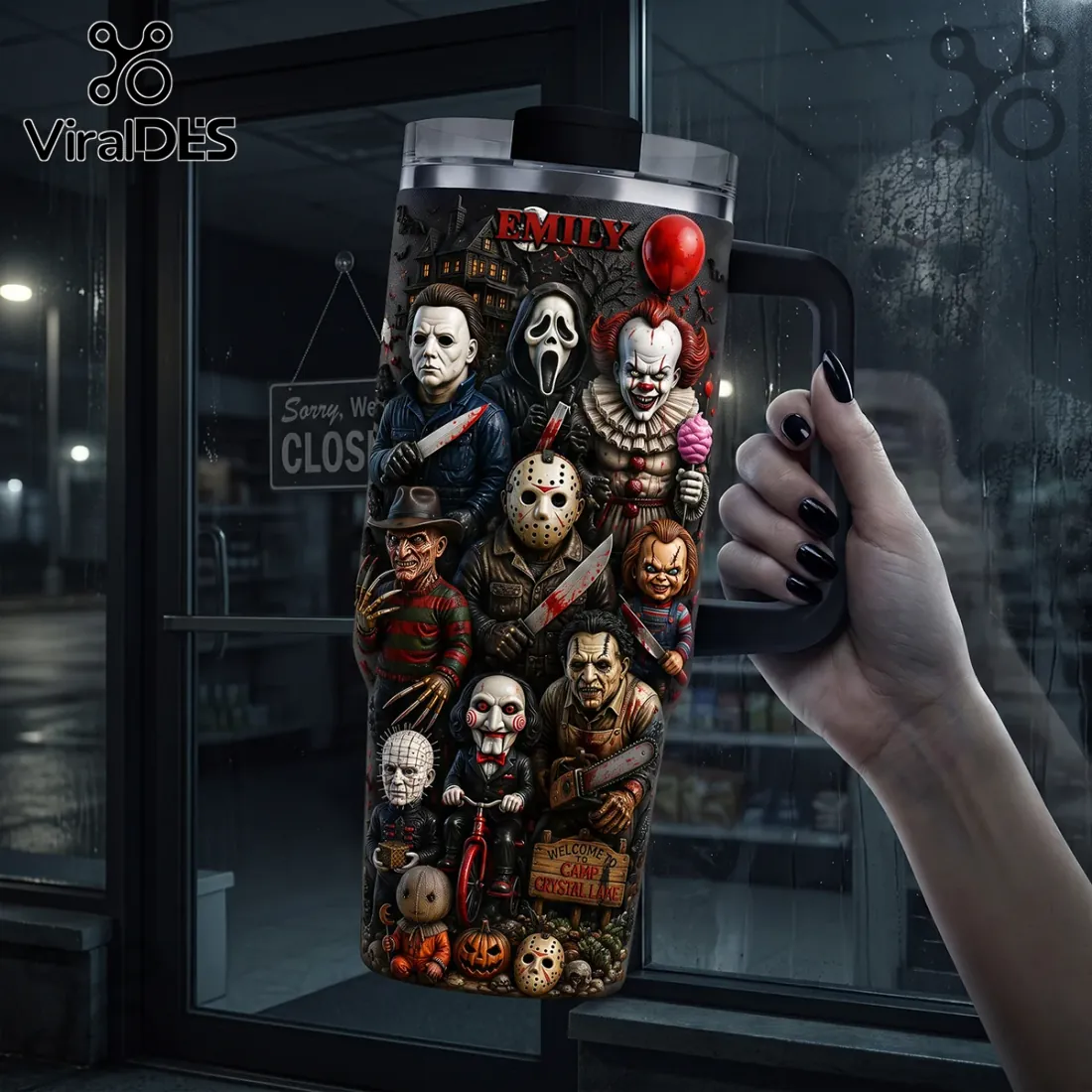 Spooky Horror Villains Halloween 2026 Tumbler 40oz Spooky Horror Villains Halloween 2026 Tumbler 40oz
