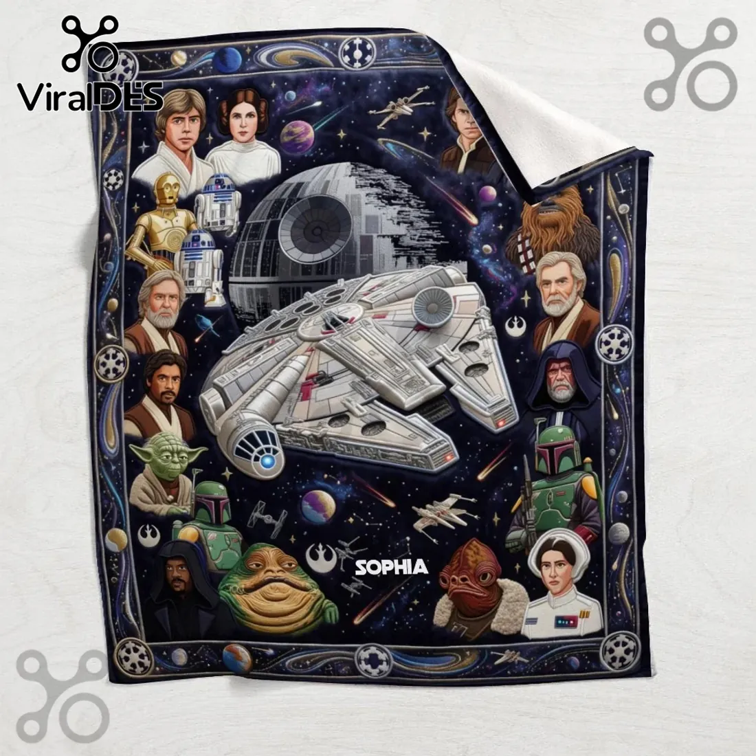 Star Wars Personalized Custom Name Soft Fleece Blanket Star Wars Personalized Custom Name Soft Fleece Blanket