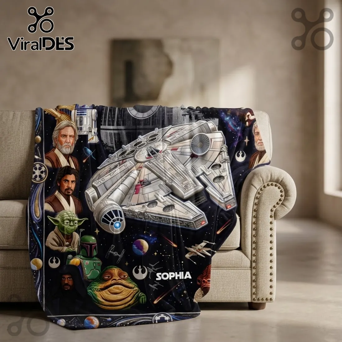 Star Wars Personalized Custom Name Soft Fleece Blanket Star Wars Personalized Custom Name Soft Fleece Blanket