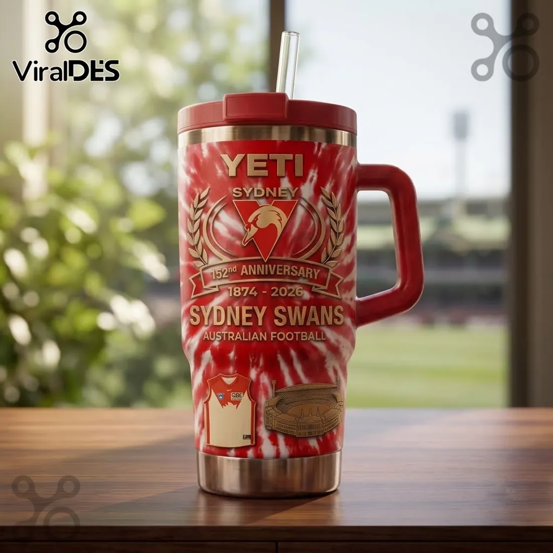 Sydney Swans 152nd Anniversary Tie-Dye Stanley Tumbler Sydney Swans 152nd Anniversary Tie-Dye Stanley Tumbler