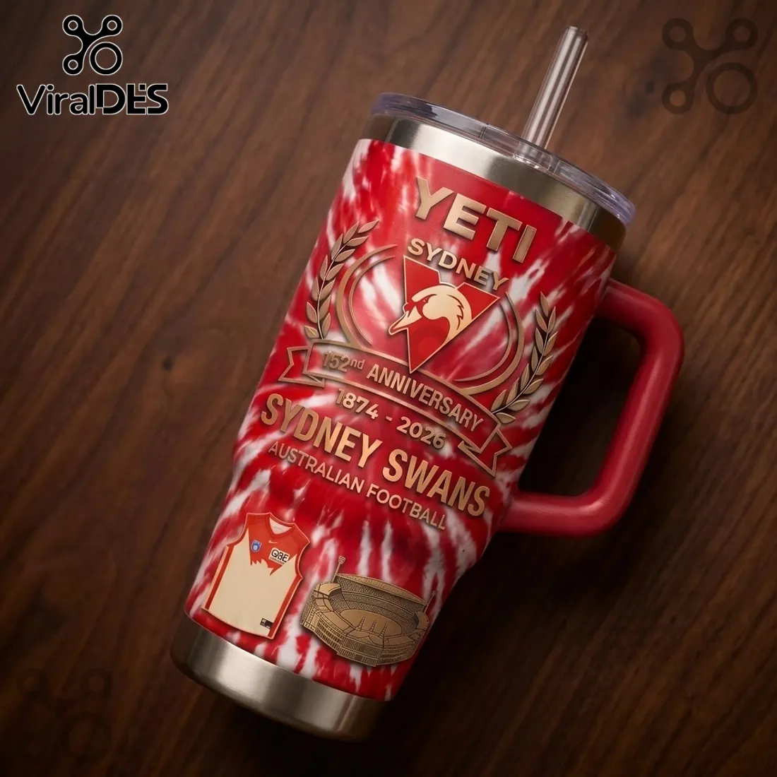 Sydney Swans 152nd Anniversary Tie-Dye Stanley Tumbler Sydney Swans 152nd Anniversary Tie-Dye Stanley Tumbler