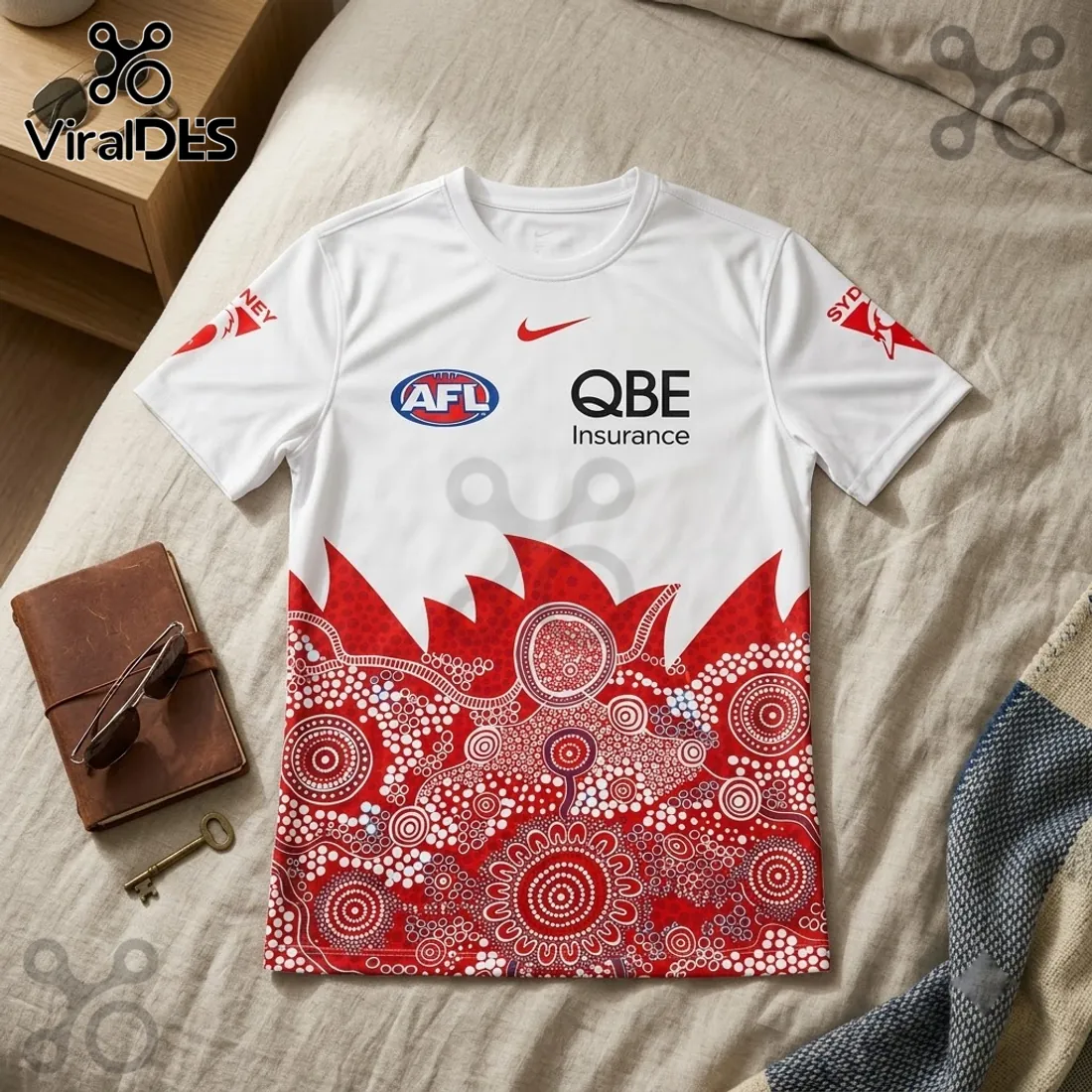 Sydney Swans White Indigenous Pattern Hoodie Sydney Swans White Indigenous Pattern Hoodie