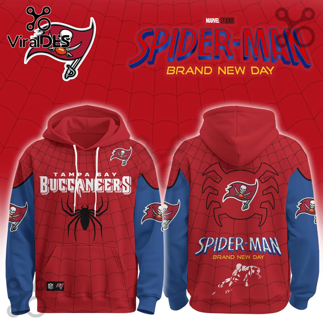 Tampa Bay Buccaneers x Spider-Man Brand New Day Hoodie Tampa Bay Buccaneers x Spider-Man Brand New Day Hoodie