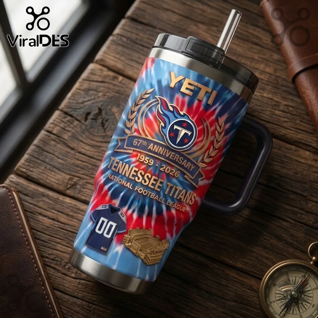 Tennessee Titans 67th Anniversary YETI Stanley Tumbler Tennessee Titans 67th Anniversary YETI Stanley Tumbler