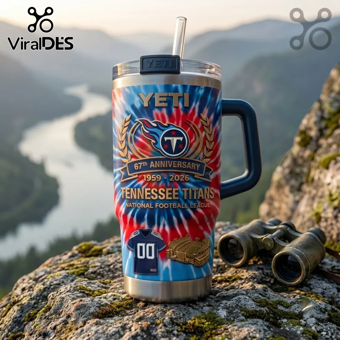 Tennessee Titans 67th Anniversary YETI Stanley Tumbler Tennessee Titans 67th Anniversary YETI Stanley Tumbler