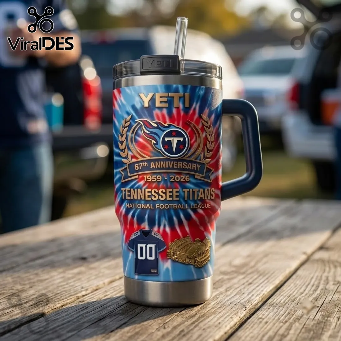 Tennessee Titans 67th Anniversary YETI Stanley Tumbler Tennessee Titans 67th Anniversary YETI Stanley Tumbler