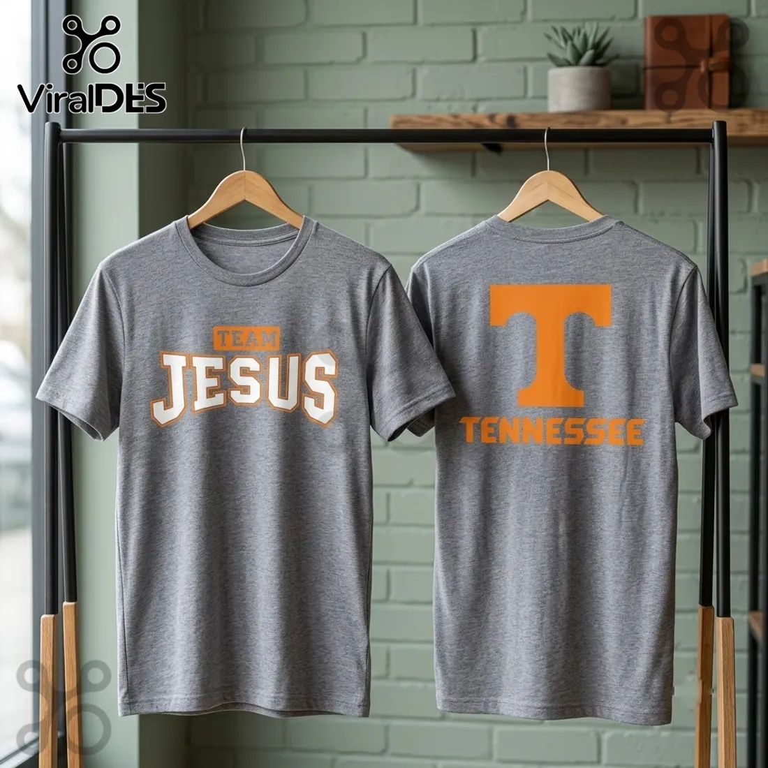 Tennessee Volunteers Team Jesus Heather Gray Shirt Tennessee Volunteers Team Jesus Heather Gray Shirt