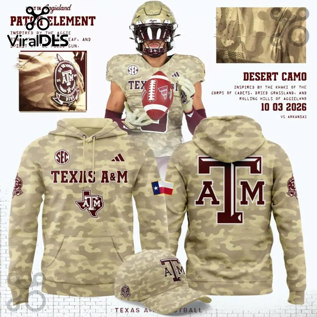 Texas A&M University Desert Camo Hoodie Texas A&M University Desert Camo Hoodie