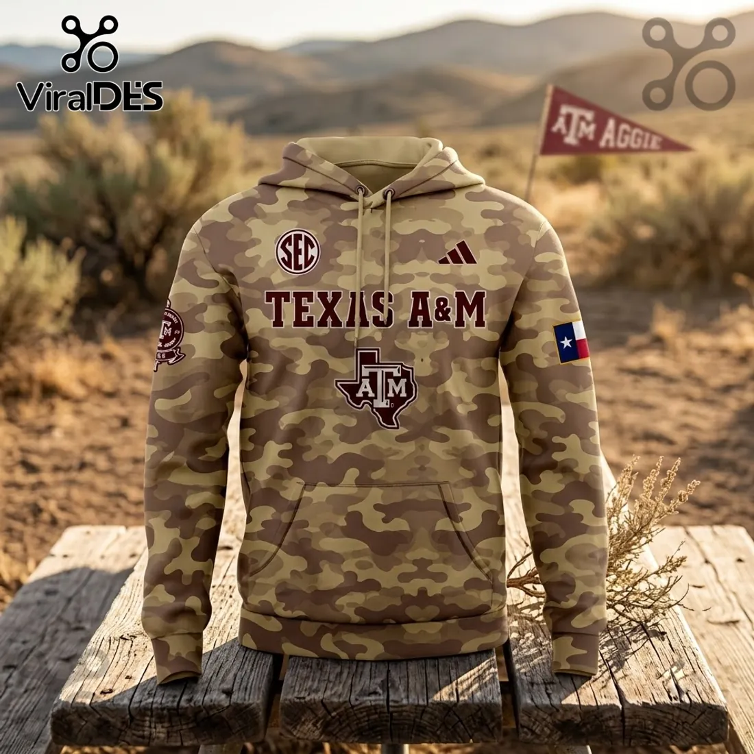 Texas A&M University Desert Camo Hoodie Texas A&M University Desert Camo Hoodie