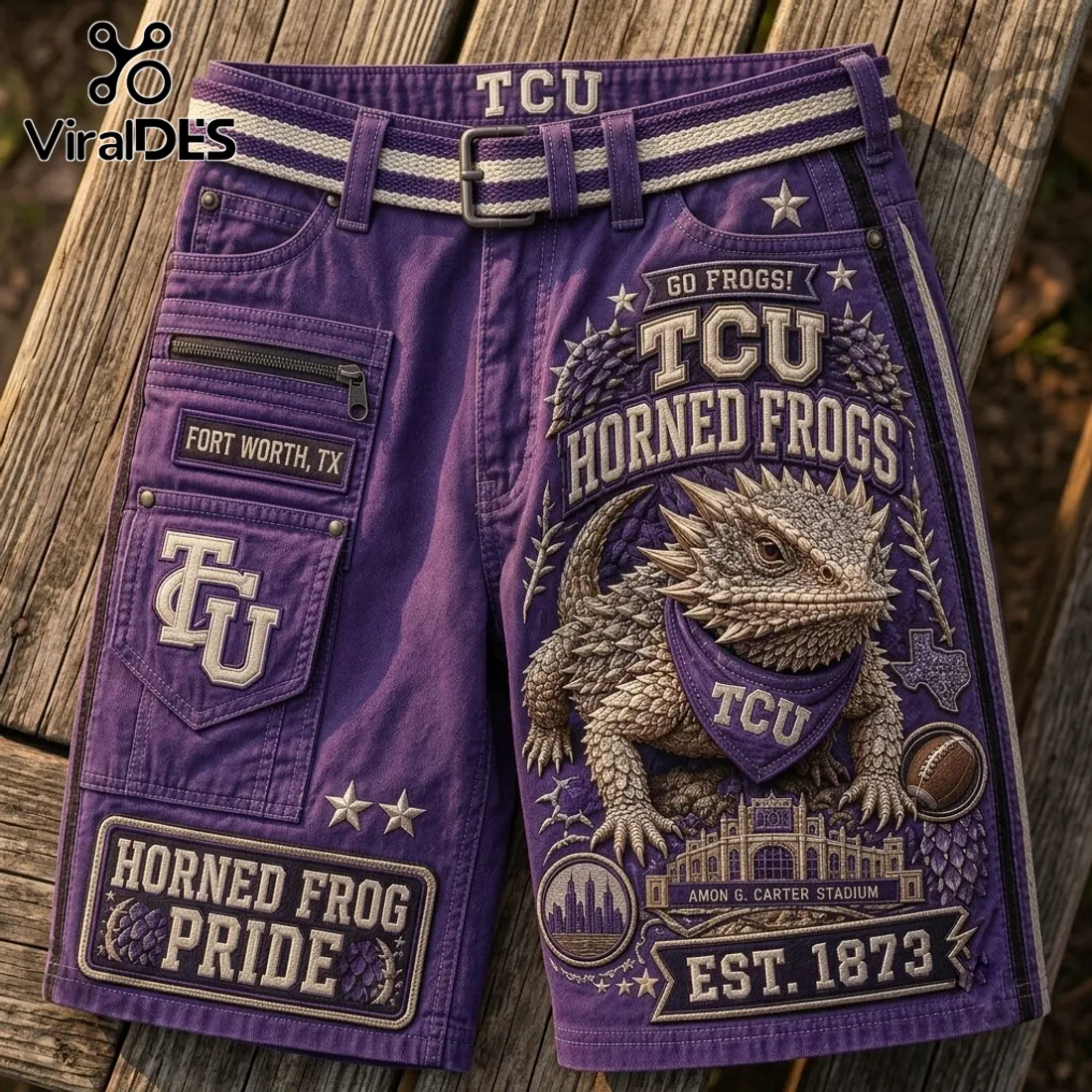 Texas Christian University Horned Frogs Purple Casual Shorts Texas Christian University Horned Frogs Purple Casual Shorts