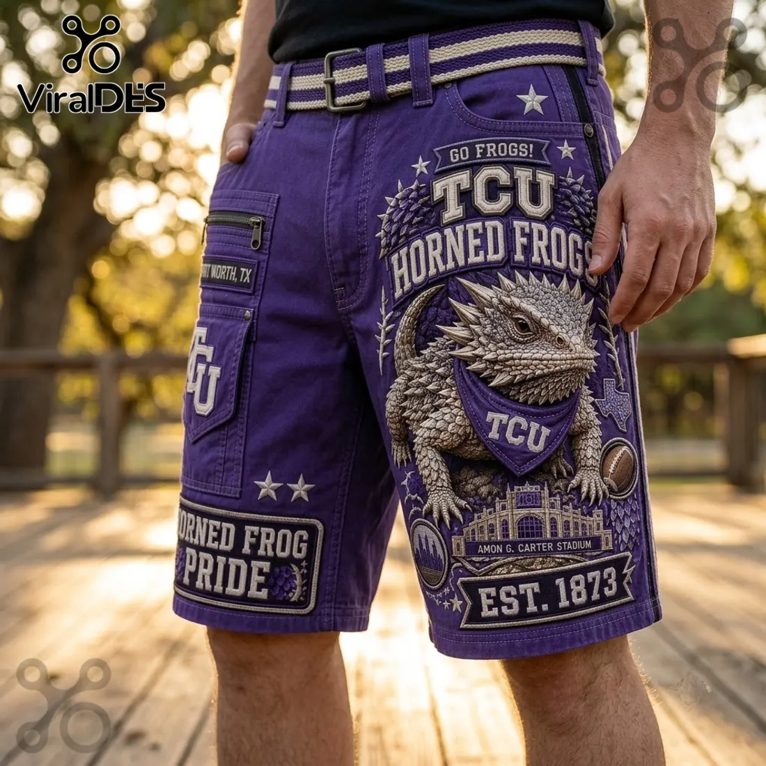 Texas Christian University Horned Frogs Purple Casual Shorts Texas Christian University Horned Frogs Purple Casual Shorts