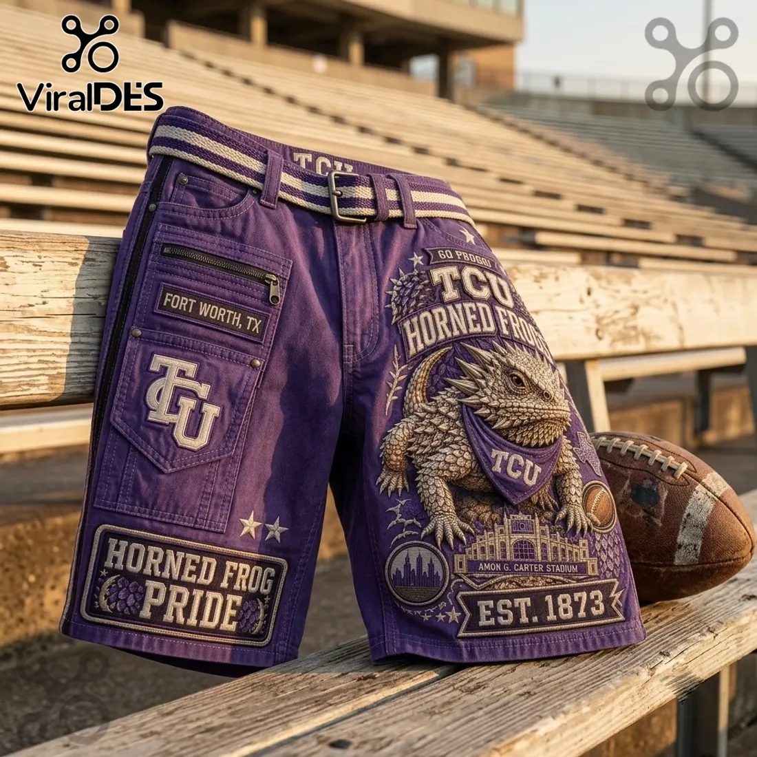 Texas Christian University Horned Frogs Purple Casual Shorts Texas Christian University Horned Frogs Purple Casual Shorts