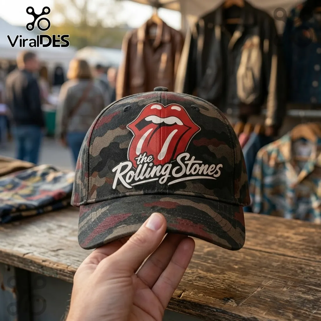 The Rolling Stones Premium Camo Baseball Cap The Rolling Stones Premium Camo Baseball Cap