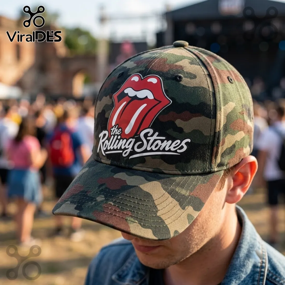 The Rolling Stones Premium Camo Baseball Cap The Rolling Stones Premium Camo Baseball Cap