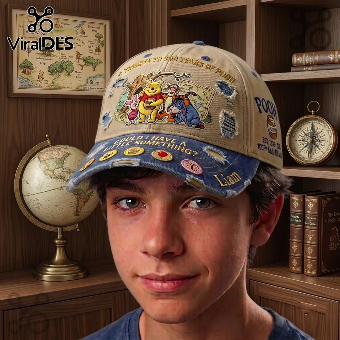 Winnie the Pooh Woodland Friends Distressed Baseball Cap Winnie the Pooh Woodland Friends Distressed Baseball Cap