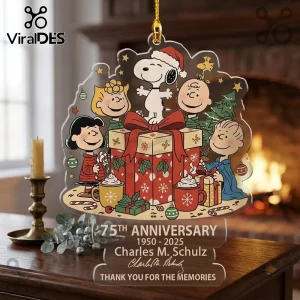 Peanuts Snoopy 75th Anniversary Christmas Acrylic Ornament Peanuts Snoopy 75th Anniversary Christmas Acrylic Ornament