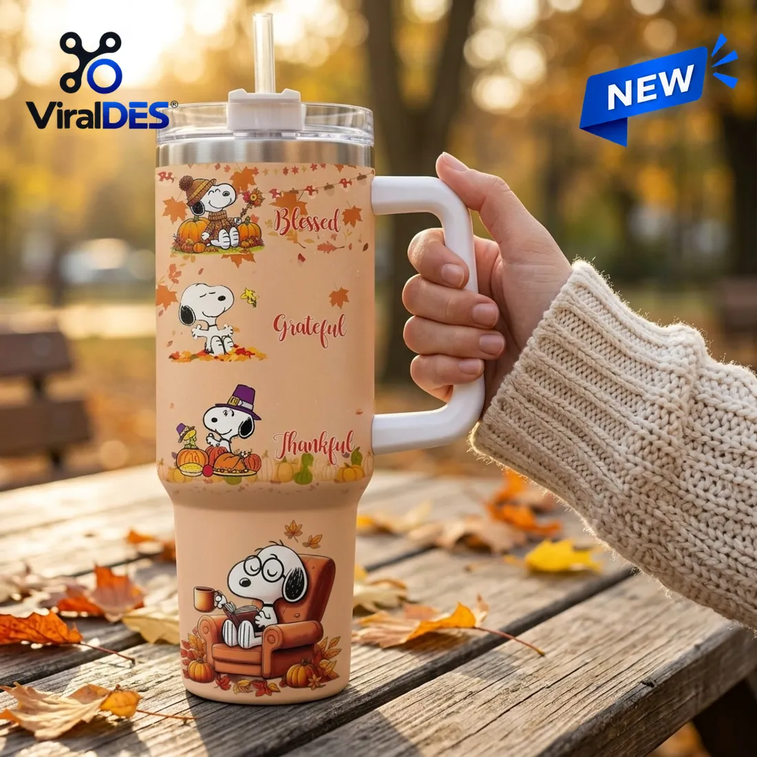 Snoopy Thanksgiving Fall Leaves 40oz Tumbler Snoopy Thanksgiving Fall Leaves 40oz Tumbler