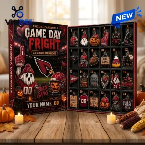 Open Arizona Cardinals Game Day Fright Halloween Advent Calendar with 24 spooky ornaments.