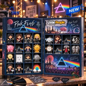 Front view of Pink Floyd Christmas Advent Calendar 2026 with miniature collectible figurines.