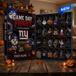 Open New York Giants Halloween 2026 Advent Calendar displaying twenty-four numbered compartments with spooky ornaments.