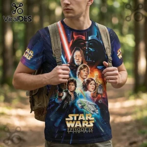 Star Wars 50th Anniversary Thank You For The Memories hoodie featuring Darth Vader, Luke, Leia, and Han Solo art print.