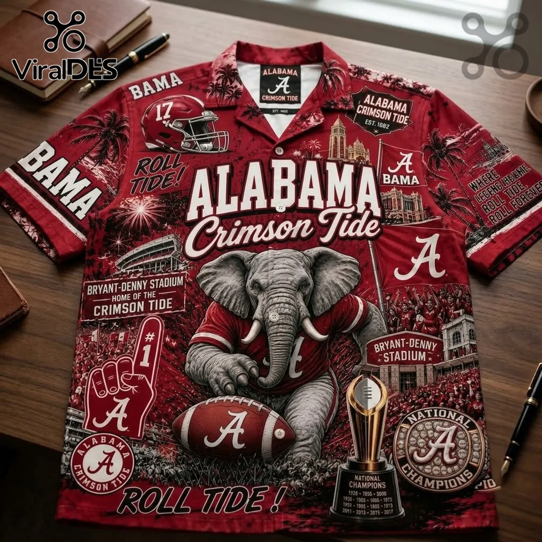 Alabama Crimson Tide Mascot Hawaiian Shirt Alabama Crimson Tide Mascot Hawaiian Shirt