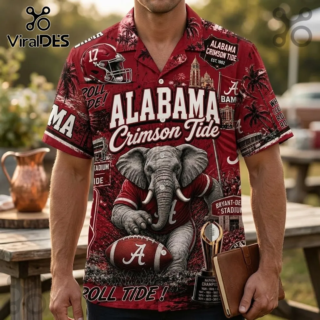 Alabama Crimson Tide Mascot Hawaiian Shirt Alabama Crimson Tide Mascot Hawaiian Shirt