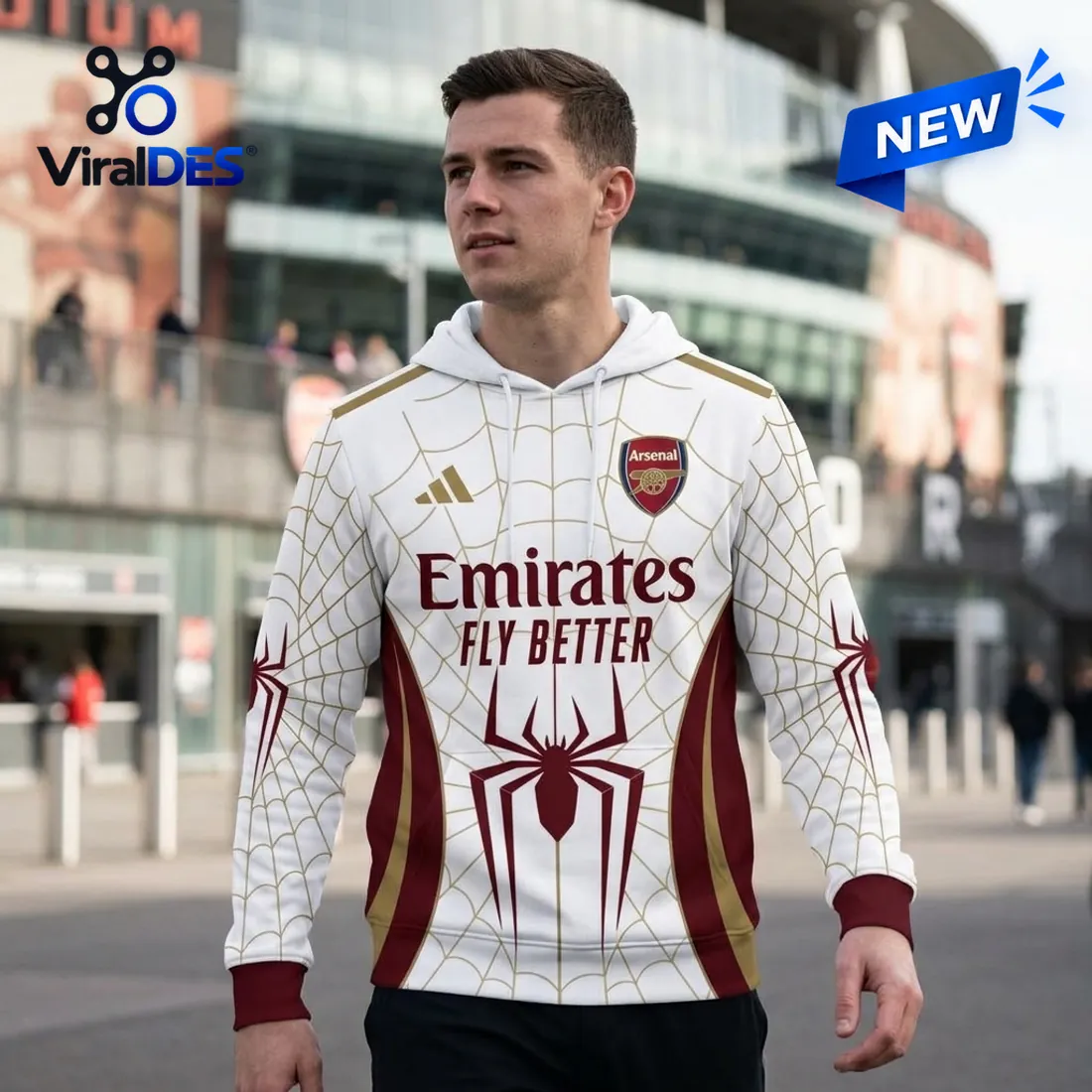 Arsenal FC x Spider-Man White Hoodie Arsenal FC x Spider-Man White Hoodie