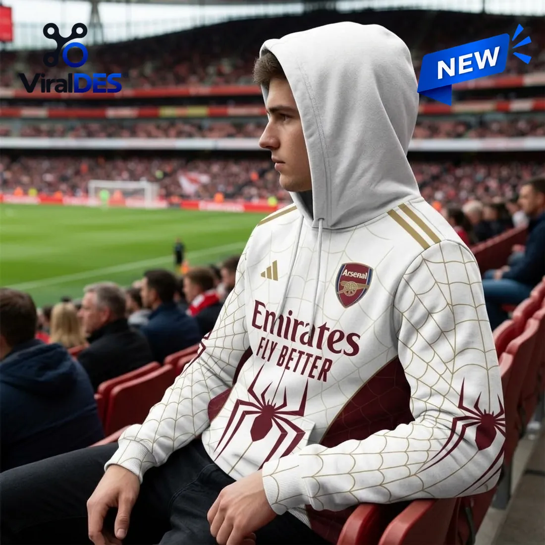 Arsenal FC x Spider-Man White Hoodie Arsenal FC x Spider-Man White Hoodie