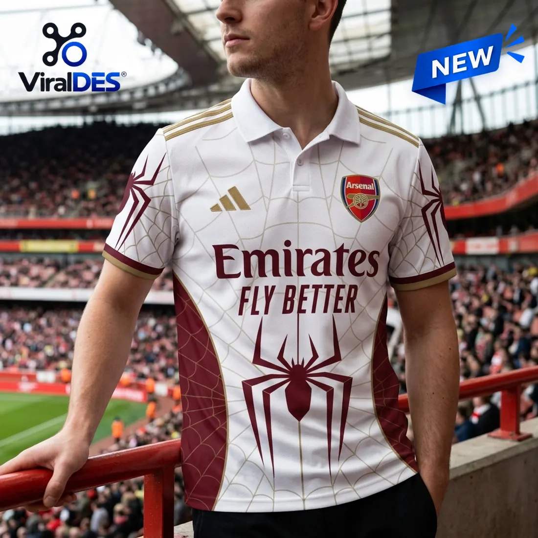 Arsenal FC x Spider-Man White Polo Shirt Arsenal FC x Spider-Man White Polo Shirt