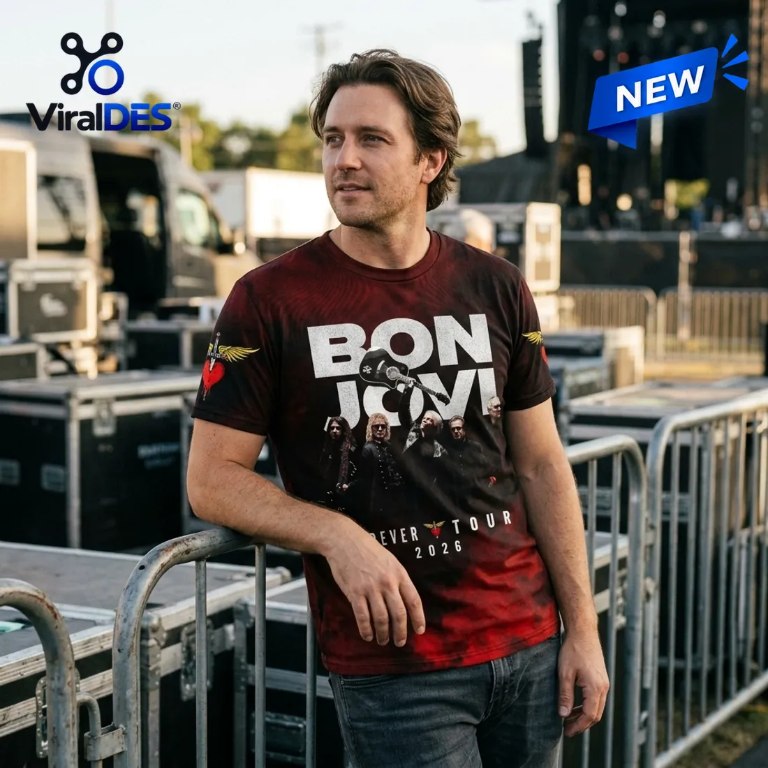 Bon Jovi Forever Tour 2026 Red Smoke T-Shirt Bon Jovi Forever Tour 2026 Red Smoke T-Shirt