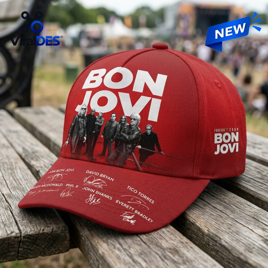 Bon Jovi Forever Tour Red Baseball Cap Bon Jovi Forever Tour Red Baseball Cap