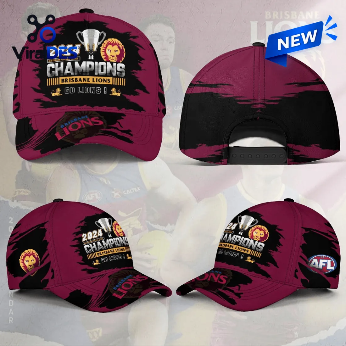 Brisbane Lions 2024 AFL Premiers Maroon Snapback Cap Brisbane Lions 2024 AFL Premiers Maroon Snapback Cap