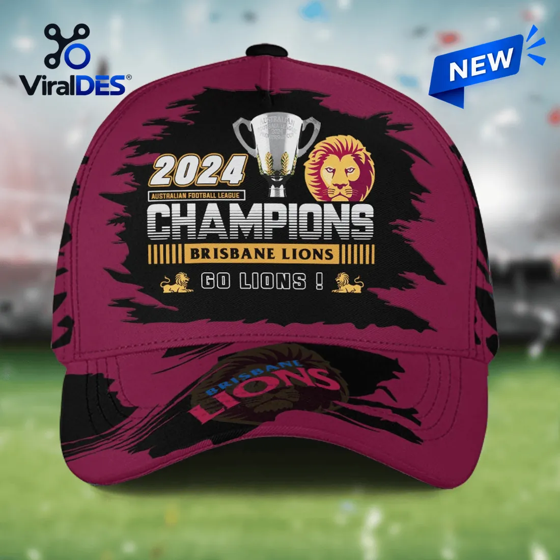 Brisbane Lions 2024 AFL Premiers Maroon Snapback Cap Brisbane Lions 2024 AFL Premiers Maroon Snapback Cap