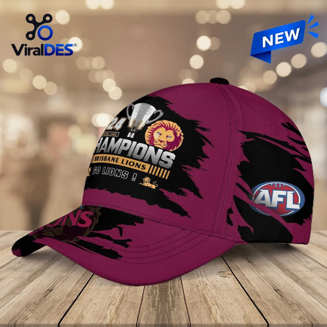 Brisbane Lions 2024 AFL Premiers Maroon Snapback Cap Brisbane Lions 2024 AFL Premiers Maroon Snapback Cap