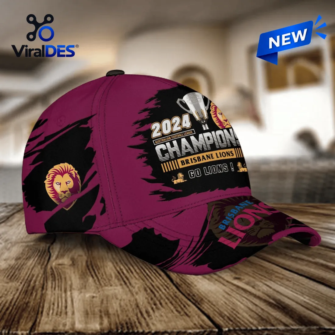 Brisbane Lions 2024 AFL Premiers Maroon Snapback Cap Brisbane Lions 2024 AFL Premiers Maroon Snapback Cap