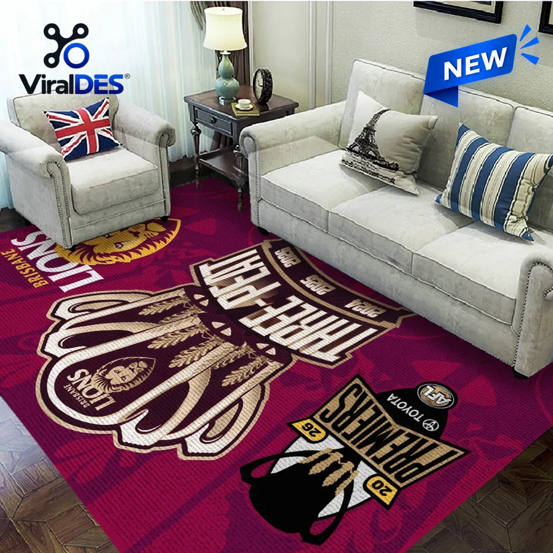 Brisbane Lions 2026 AFL Premiers Area Rug Brisbane Lions 2026 AFL Premiers Area Rug