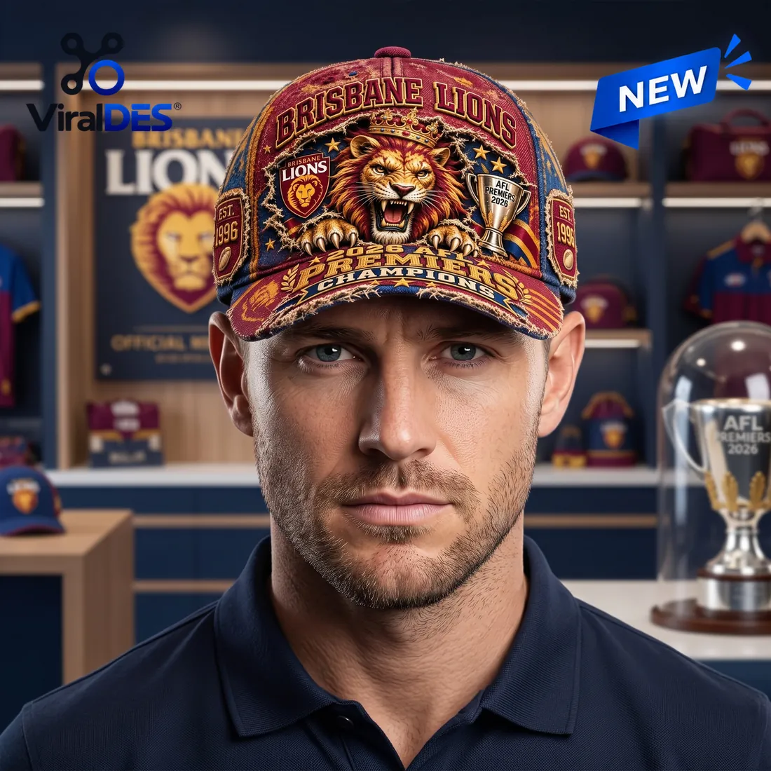 Brisbane Lions 2026 AFL Premiers Champions Distressed Cap Brisbane Lions 2026 AFL Premiers Champions Distressed Cap