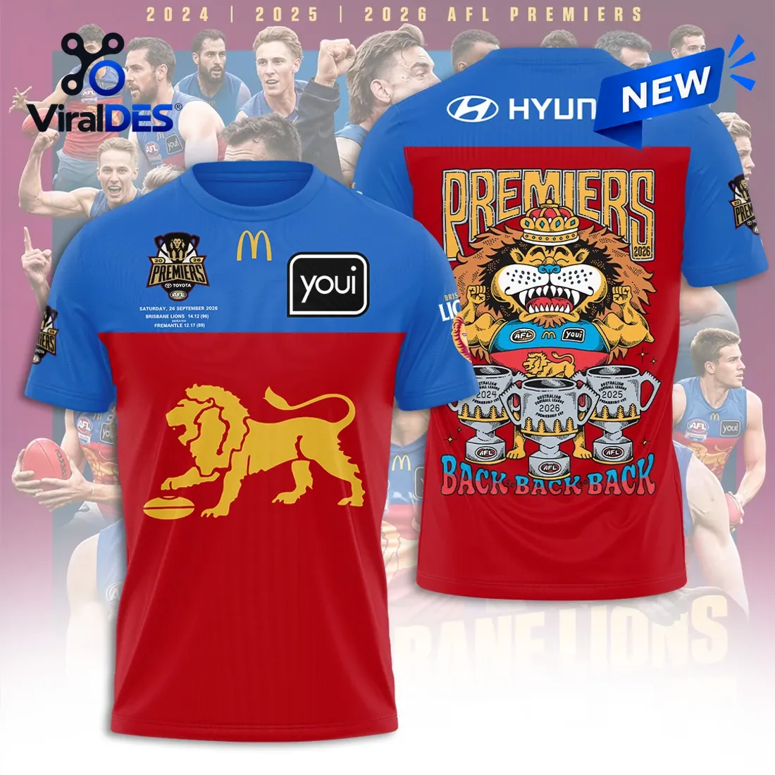 Brisbane Lions 2026 AFL Premiers Hoodie Brisbane Lions 2026 AFL Premiers Hoodie